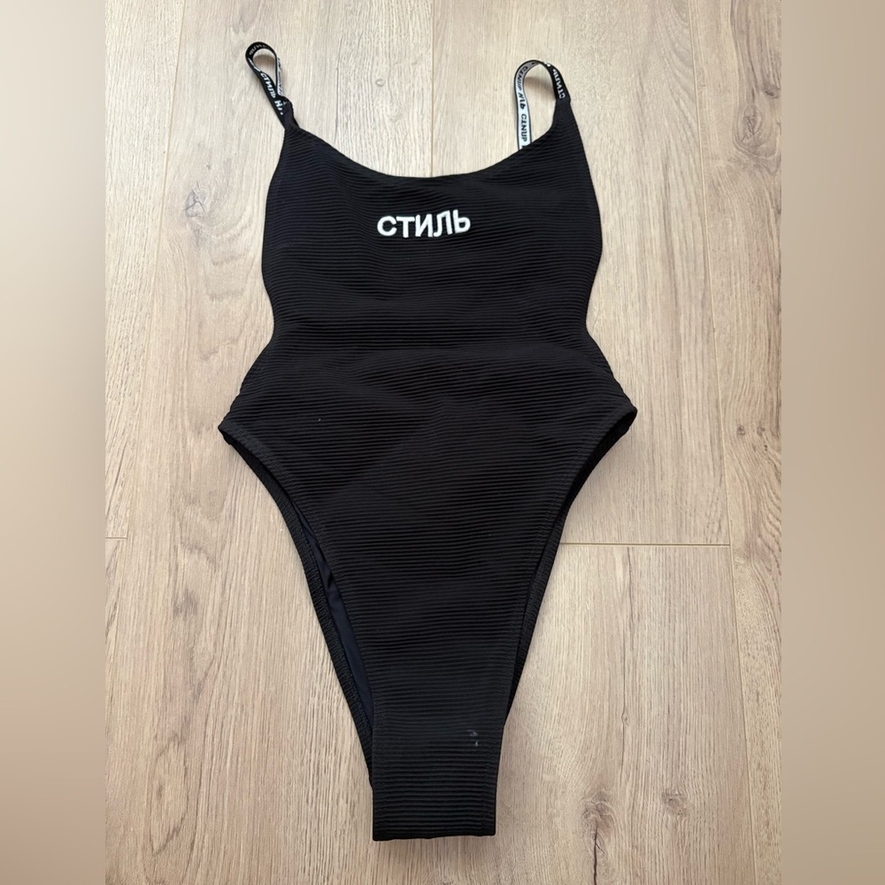 Heron Preston Black One-Piece Swimsuit